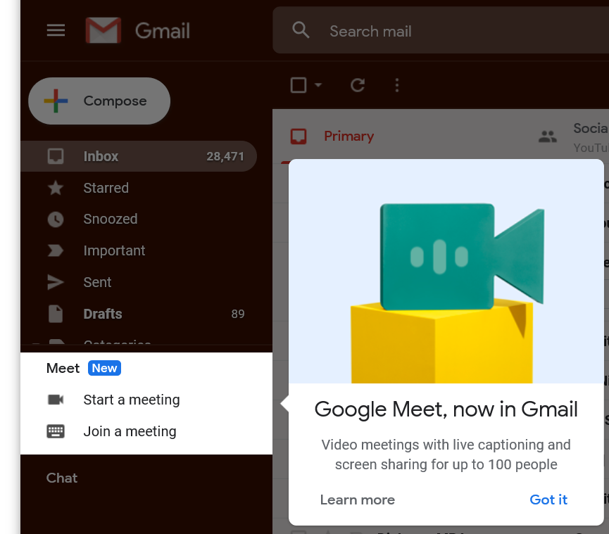 Gmail Accounts Get Google Meet Integration In India_Google Meet_In_GMail_Layout