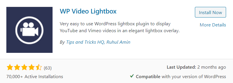 WP Video Lightbox Plugin